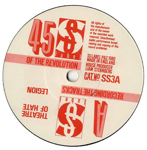 Theatre Of Hate Original Sin / Legion 7" vinyl single (7 inch record / 45) UK TOH07OR145541