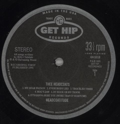 Thee Headcoats Headcoatitude - Black Vinyl vinyl LP album (LP record) US HDCLPHE859191
