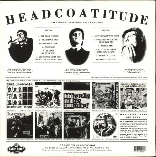 Thee Headcoats Headcoatitude vinyl LP album (LP record) US HDCLPHE746412