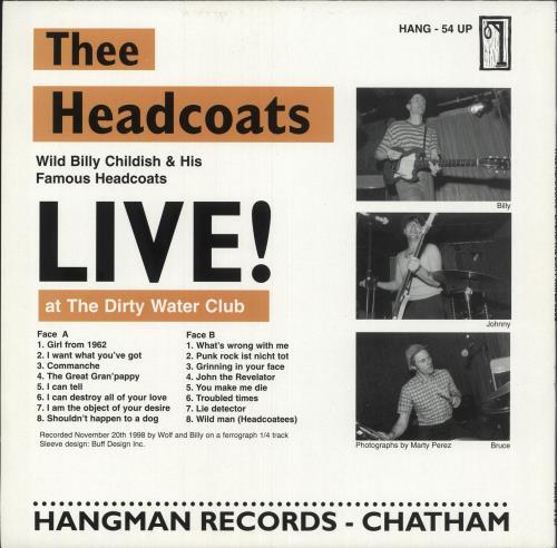 Thee Headcoats Live! At The Dirty Water Club vinyl LP album (LP record) UK HDCLPLI746503