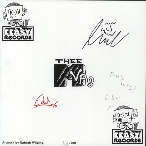 Thee MVPs Science Fiction - Blue Splatter Vinyl - Autographed + Slipmat vinyl LP album (LP record) UK 8IXLPSC874685