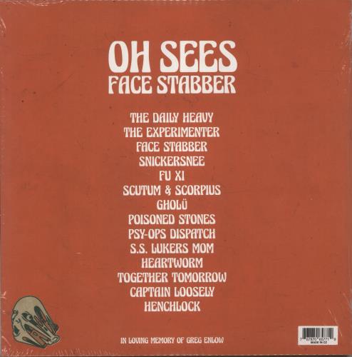 Thee Oh Sees Face Stabber - Olive Green with Translucent Red Splatter & Red Translucent with Olive Green Splatter 2-LP vinyl record set (Double LP Album) UK YK72LFA877409