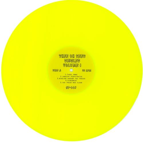 Thee Oh Sees Singles Vol. 1 + 2 - Yellow Vinyl 2-LP vinyl record set (Double LP Album) UK YK72LSI869123