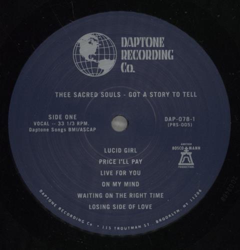 Thee Sacred Souls Got A Story To Tell vinyl LP album (LP record) US 7ITLPGO888058