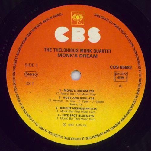 Thelonious Monk Monk's Dream vinyl LP album (LP record) French TM4LPMO827573