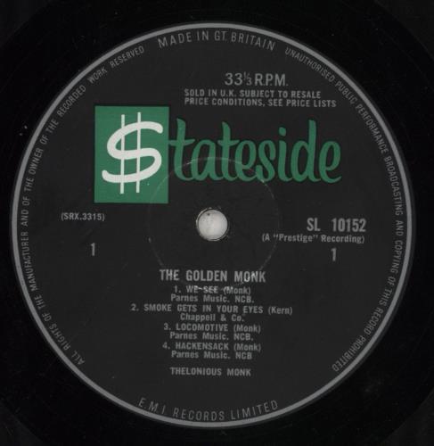 Thelonious Monk The Golden Monk vinyl LP album (LP record) UK TM4LPTH855963