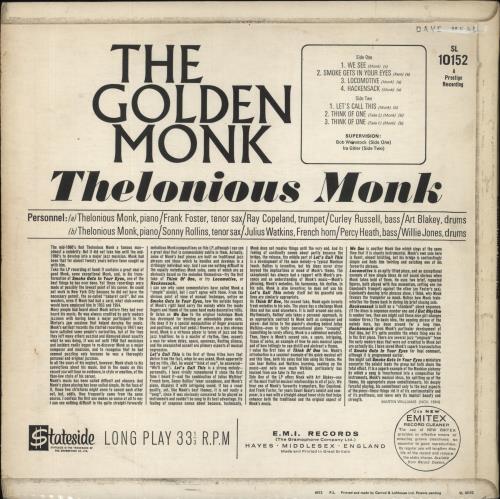 Thelonious Monk The Golden Monk vinyl LP album (LP record) UK TM4LPTH855963
