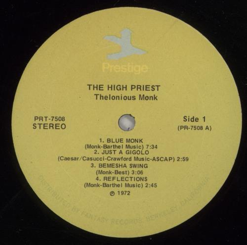 Thelonious Monk The High Priest vinyl LP album (LP record) US TM4LPTH882073