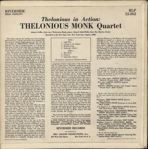 Thelonious Monk Thelonious In Action vinyl LP album (LP record) UK TM4LPTH514162