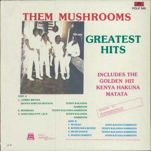 Them Mushrooms Greatest Hits vinyl LP album (LP record) Kenyan 4KJLPGR787110