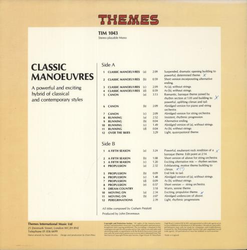 Themes International Music Classic Manoeuvres vinyl LP album (LP record) UK -YOLPCL892945