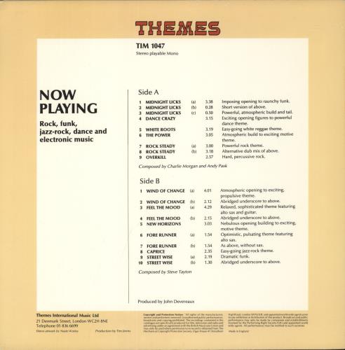 Themes International Music Now Playing vinyl LP album (LP record) UK -YOLPNO892944