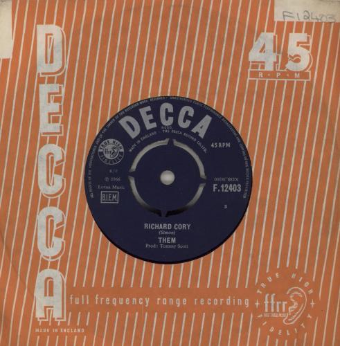 Them Richard Cory 7" vinyl single (7 inch record / 45) UK T-M07RI753229