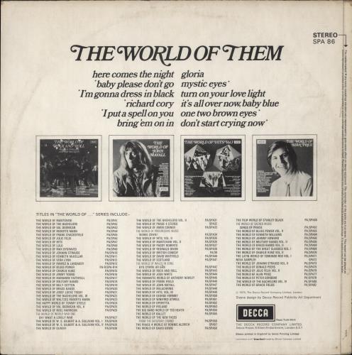 Them The World Of Them - Export vinyl LP album (LP record) UK T-MLPTH879109