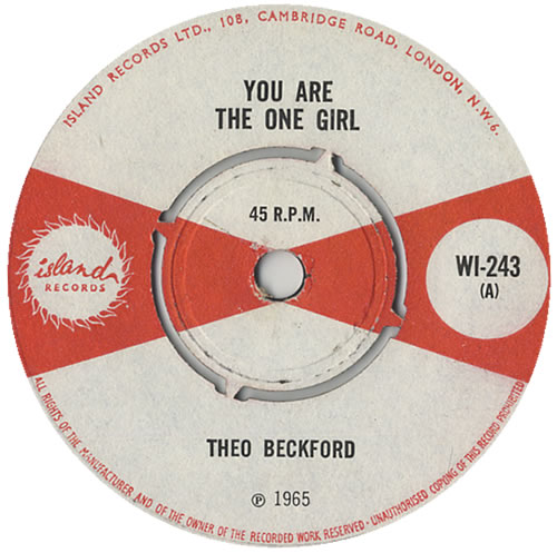Theo Beckford You Are The One Girl 7" vinyl single (7 inch record / 45) UK OR_07YO446437