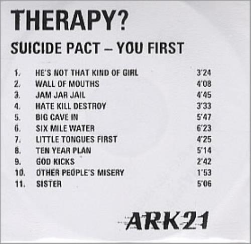 Therapy? Suicide Pact - You First CD-R acetate UK THPCRSU150523