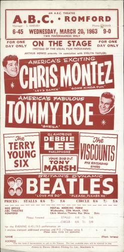 The Beatles ABC Romford, March 20th 1963 + Ticket handbill UK BTLHBAB693728