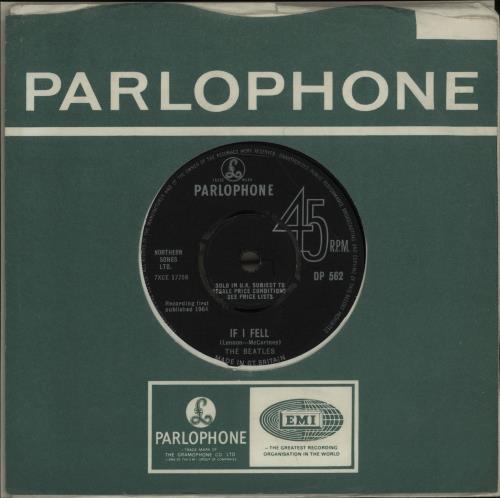 The Beatles If I Fell 2nd Uk 7 Vinyl Single 7 Inch Record 45