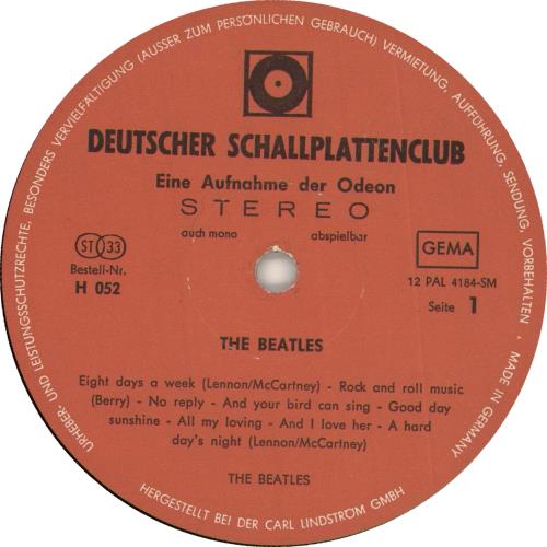 The Beatles The Beatles German Record Club German vinyl LP album (LP