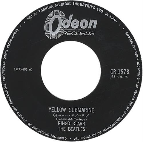 The Beatles Yellow Submarine Black Vinyl Japanese 7 Vinyl Single 7 Inch Record