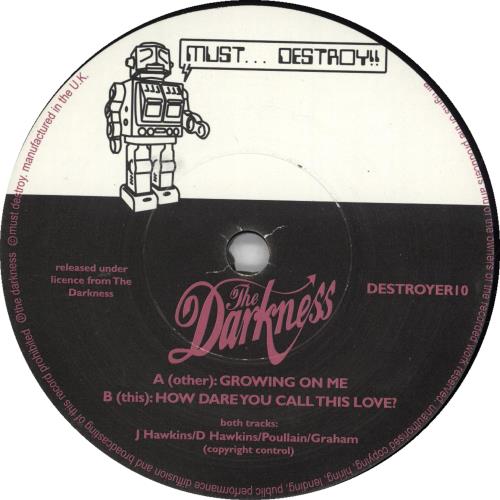 The Darkness Growing On Me UK 7" vinyl single (7 inch record / 45) (248763)