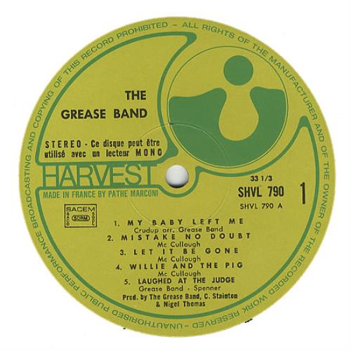 The Grease Band The Grease Band French vinyl LP album (LP record) (374595)