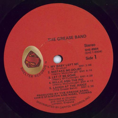 The Grease Band The Grease Band US vinyl LP album (LP record) (778183)