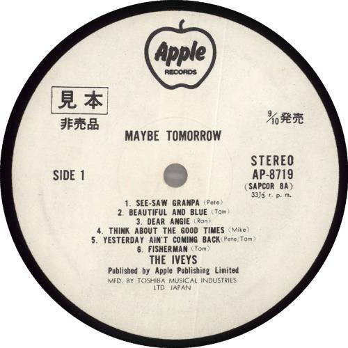 The Iveys Maybe Tomorrow - Promo vinyl LP album (LP record) Japanese IVYLPMA711727