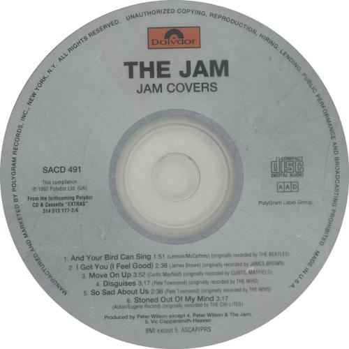 The Jam Jam Covers US Promo CD album (CDLP) (17520)