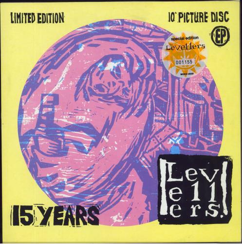 The Levellers Fifteen Years - Number-Stickered Sleeve 10" Vinyl Picture Disc (10" Record Single) UK LVL1PFI06313