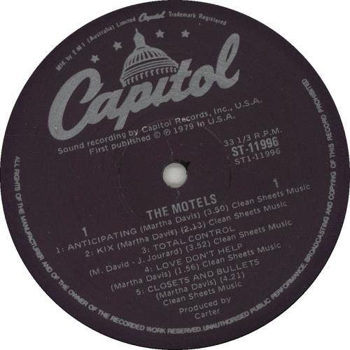 The Motels Motels Australian vinyl LP album (LP record) (420756) The Motels Motels Australian vinyl LP album (LP record) (420756)