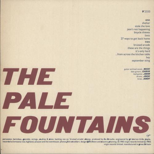 The Pale Fountains ... From Across The Kitchen Table - EX UK vinyl LP ...