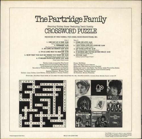 The Partridge Family Crossword Puzzle UK Vinyl LP Album LP Record 57865 