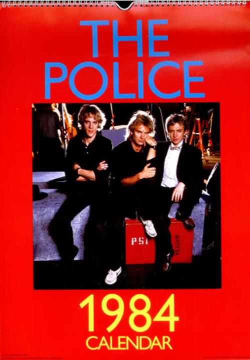 The Police 1984 Calendar Uk Promo Calendar 501390 Calendar
