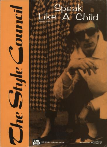 The Style Council Speak Like A Child sheet music UK STYSMSP720444