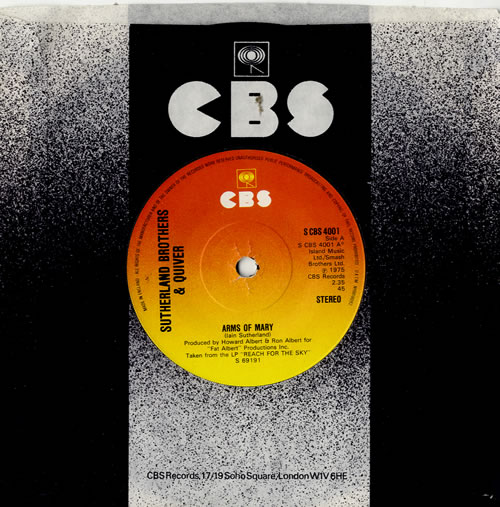 The Sutherland Brothers & Quiver Arms Of Mary Solid UK 7" vinyl