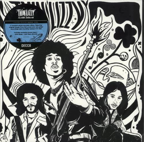 Thin Lizzy Acoustic Sessions - Marble Vinyl - Alternate B&W Cover + Autographed Print - Sealed vinyl LP album (LP record) UK THILPAC863758