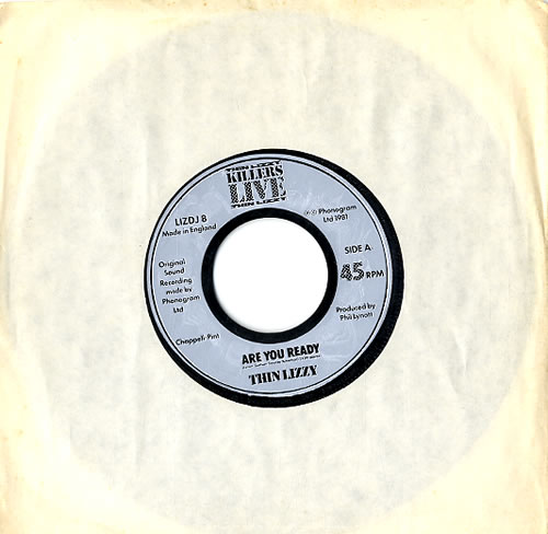Thin Lizzy Are You Ready 7" vinyl single (7 inch record / 45) UK THI07AR589490