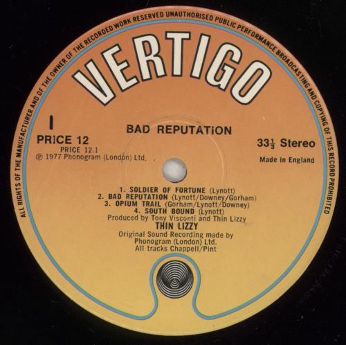 Thin Lizzy Bad Reputation vinyl LP album (LP record) UK THILPBA738952