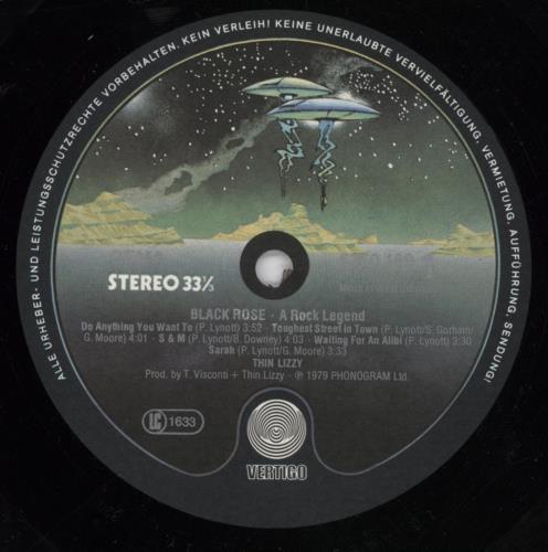 Thin Lizzy Black Rose + Inner - EX vinyl LP album (LP record) German THILPBL817516