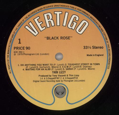 Thin Lizzy Black Rose vinyl LP album (LP record) UK THILPBL578120