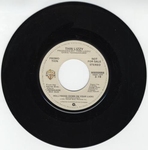 Thin Lizzy Hollywood 7" vinyl single (7 inch record / 45) US THI07HO77720