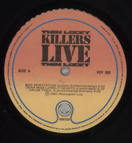 Thin Lizzy Killers Live 12" vinyl single (12 inch record / Maxi-single) Canadian THI12KI857904
