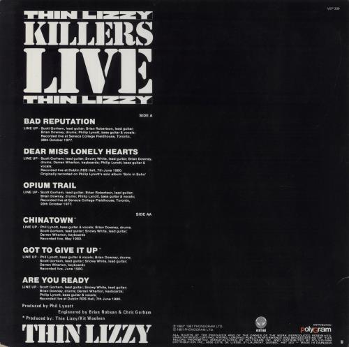 Thin Lizzy Killers Live 12" vinyl single (12 inch record / Maxi-single) Canadian THI12KI857904