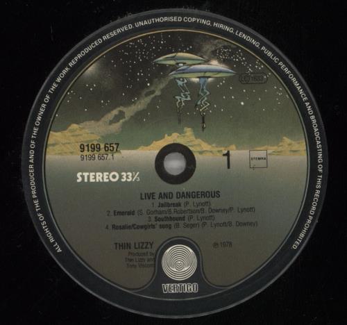 Thin Lizzy Live And Dangerous - Label Variant 2-LP vinyl record set (Double LP Album) Dutch THI2LLI877691