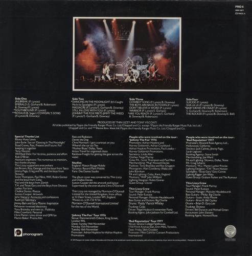 Thin Lizzy Live And Dangerous 2-LP vinyl record set (Double LP Album) UK THI2LLI190482