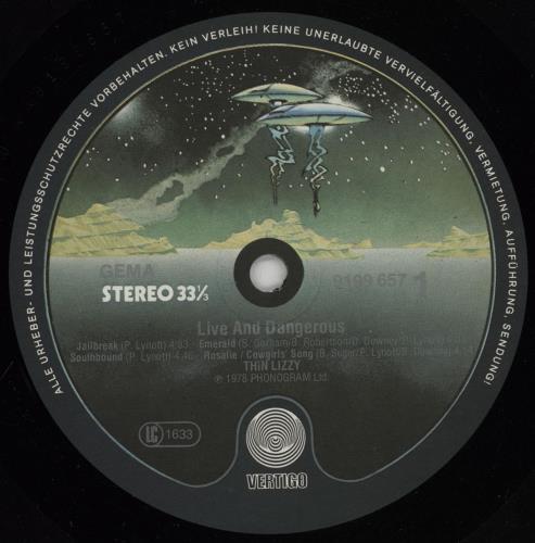 Thin Lizzy Live And Dangerous 2-LP vinyl record set (Double LP Album) German THI2LLI763130