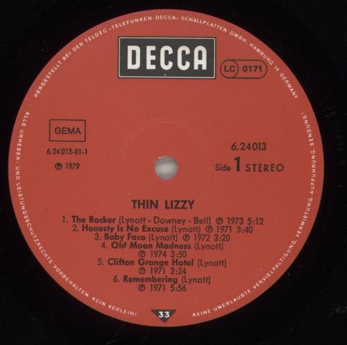 Thin Lizzy Profile vinyl LP album (LP record) German THILPPR266695