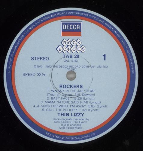 Thin Lizzy Rockers vinyl LP album (LP record) UK THILPRO331465