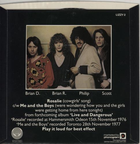 Thin Lizzy Rosalie - P/S 7" vinyl single (7 inch record / 45) UK THI07RO84017
